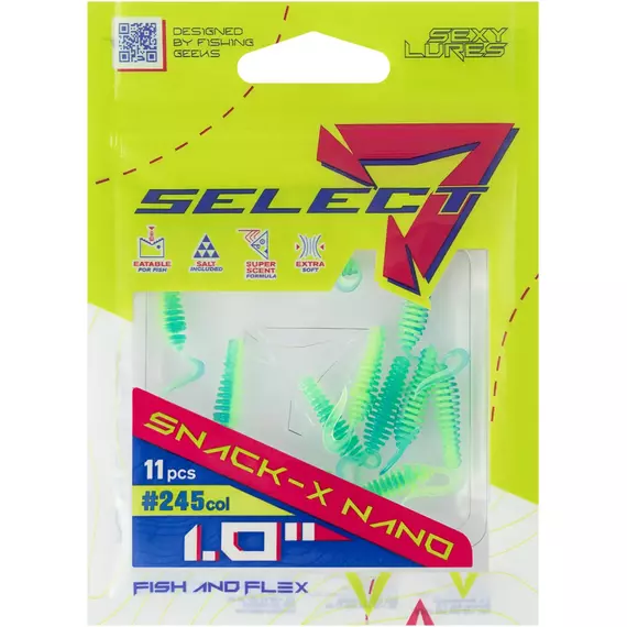 Силікон Select Snack-X Nano 1" #245 (11шт/уп), Довжина силікону: 1" (2.54 см), Колір силікону: 245, фото , изображение 2